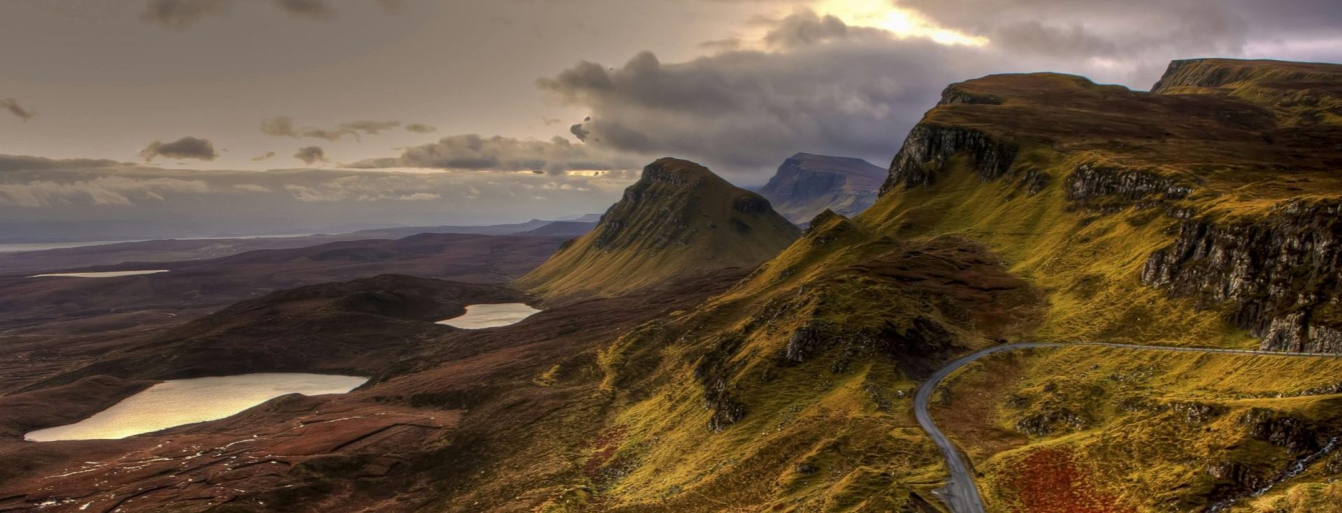 The Storr lochs on Skye. Skye is a stronghold for Gaelic language and culture, which Suas Leis a'Ghàidhlig is proud to promote.